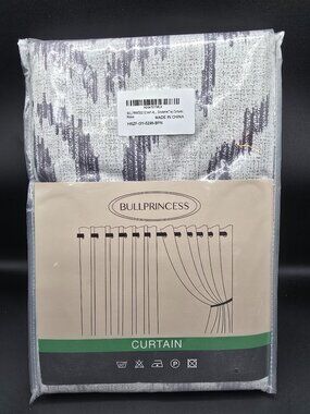 BULLPRINCESS Blackout Curtains – 52"x96" Panels – Grey Pattern – NIP